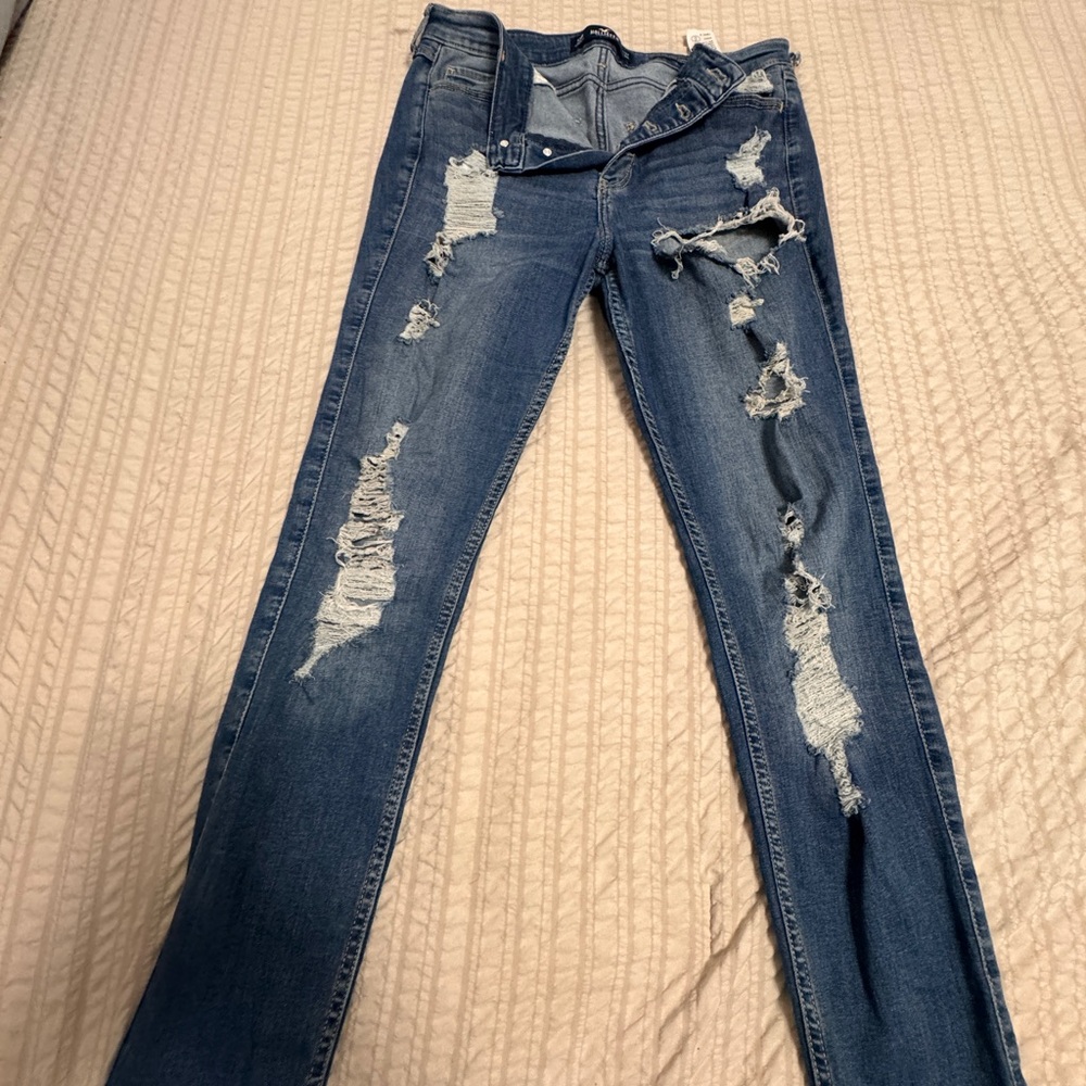 Distressed Blue Jeans
